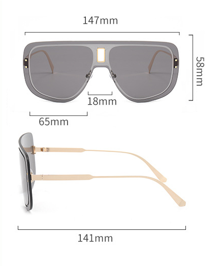 Title 1, Lunettes de soleil à double faisceau en métal d...