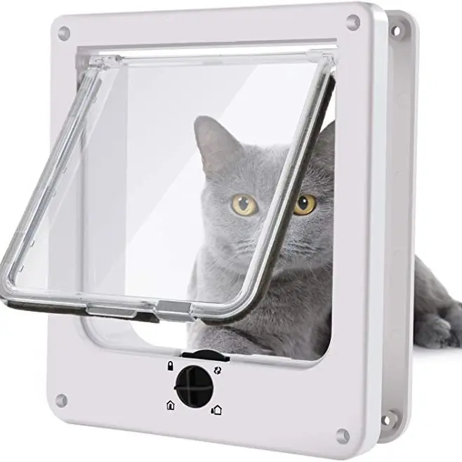 Interior Cat Door Rotary Lock Magnetic Closure Indoor Pet