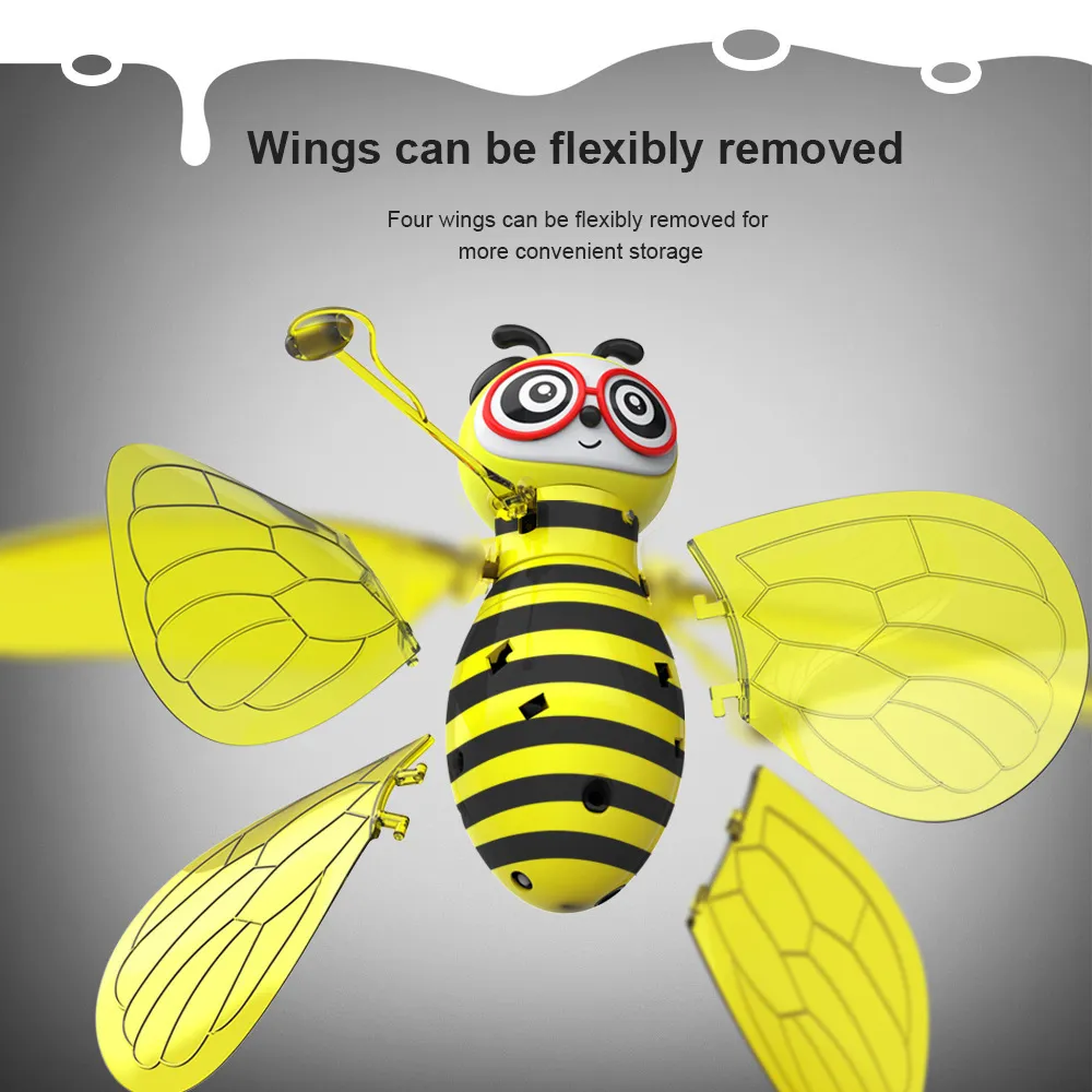 Mini Flying Ball Bee Toys - Rc Infrared Induction Drone Helicopter With Shinning Gesture Sensing Bee Flying Vehicle – image 5