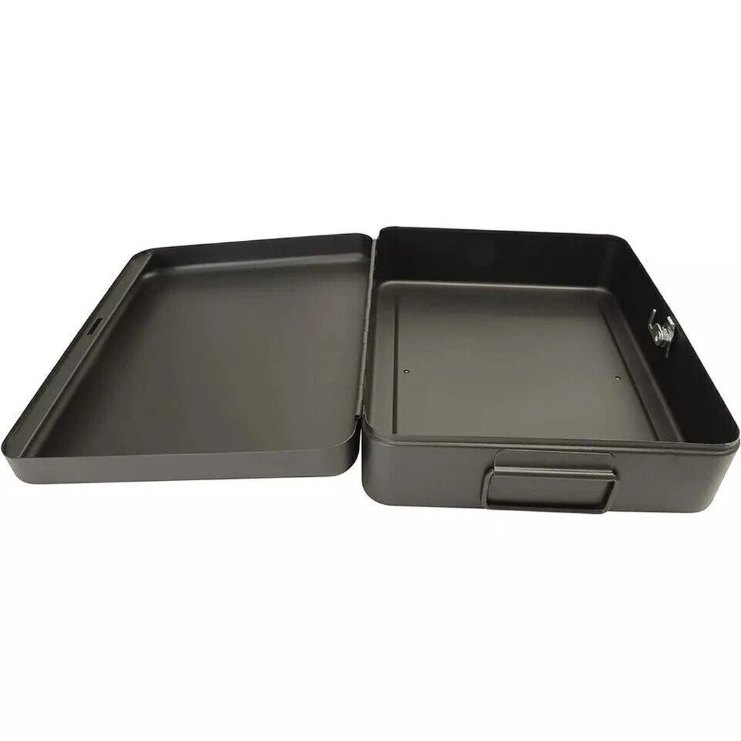 Security Lock Box Large Chest Cash Safe Keys Document Home Office — image 8