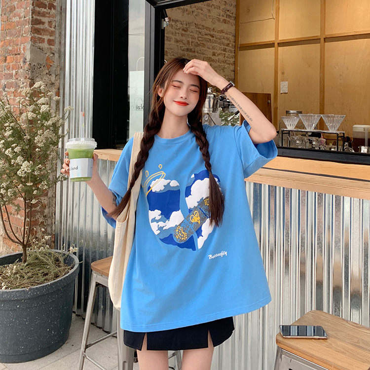 Women's Fashion Loose Printed Short Sleeve Top