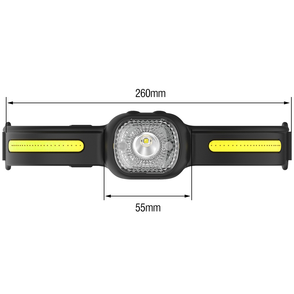 BROUIT COB LED Headlamp Sensor Head Light Rechargeable Flashlight For Emergency — image 7