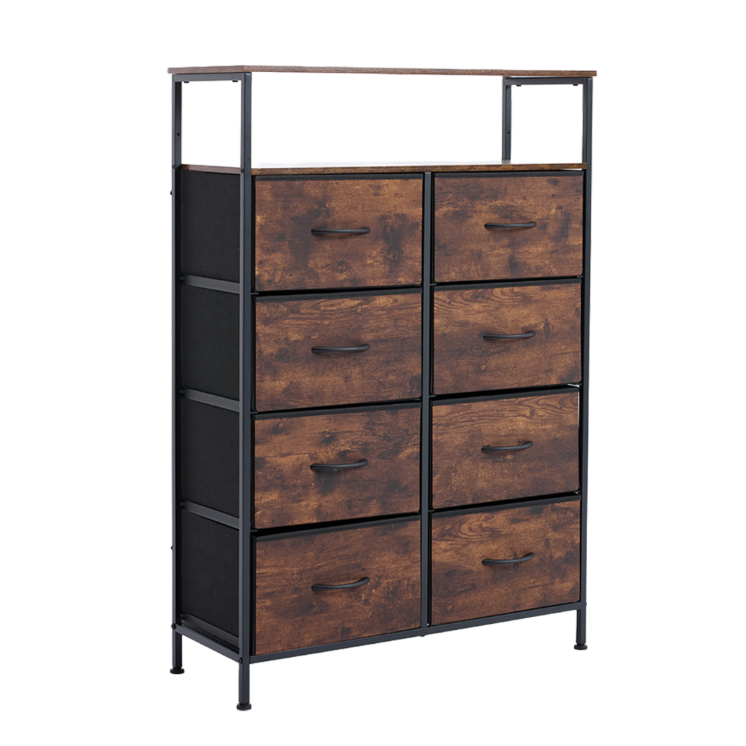 8-Drawer Fabric Dresser with Open Shelf β photo 3