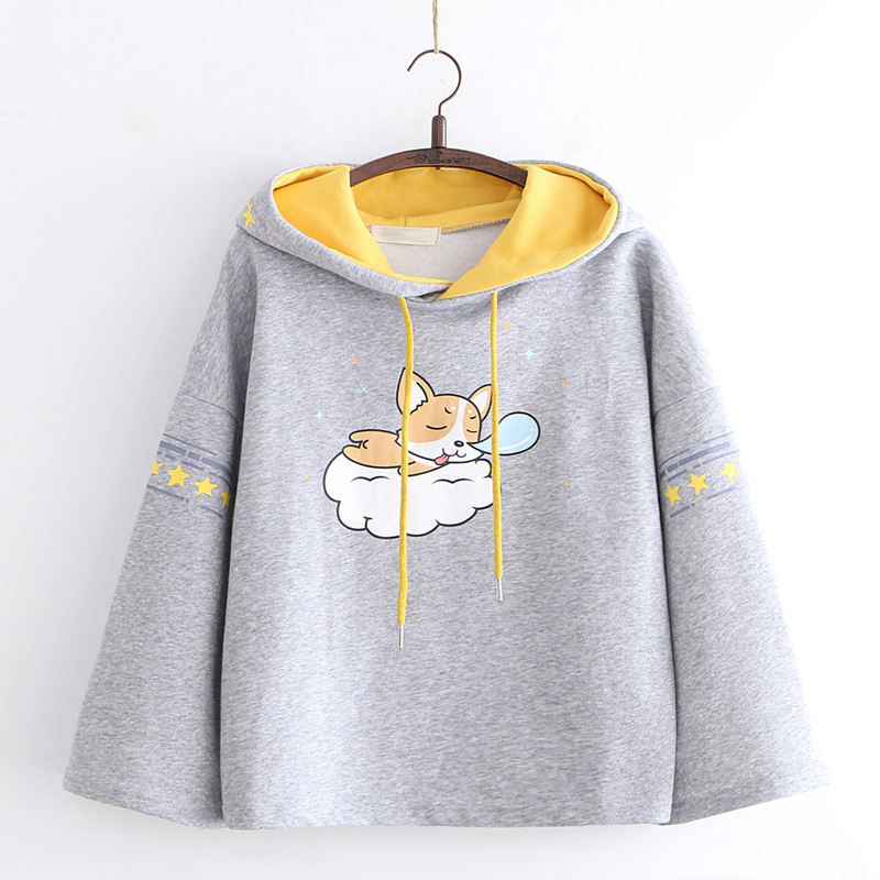 Title 8, Printed Hooded Plus Fleece Warm Sweater Hoodie