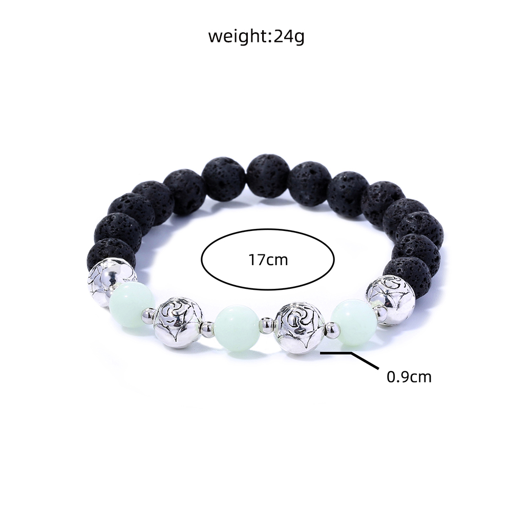 Black Volcanic Stone Bracelet Luminous Bead Bracelet