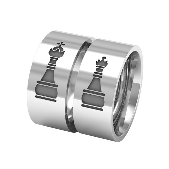 Title 5, Festive Gift KING QUEEN Ring Chess King