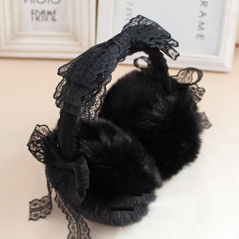 Oversized Bow-knot Ear Bag Female Cute Trendy Plush Ear Protection