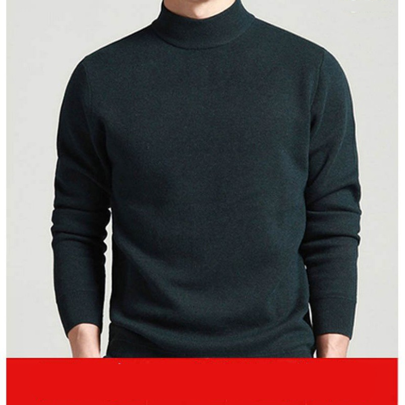 Pullover Sweater Korean Style Slim Youth Mid Collar Sweater Thick