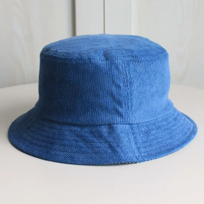 Large Size Fisherman's Hat Women's Oversized Corduroy - Blue
