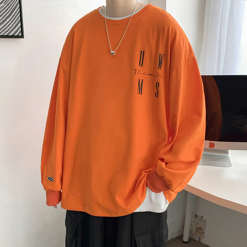 Men's Spring Long Sleeve T-shirt Hong Kong Style Leisure