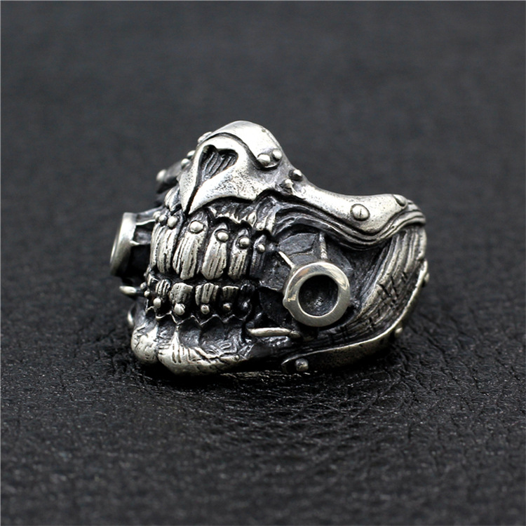 Title 9, Mad Max Undead Old Joe Mask Ring 925 Sterling S...