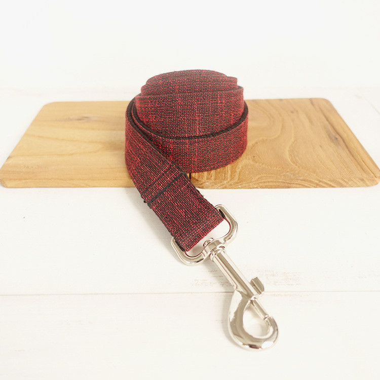 Title 6, Collier rouge pour chien en toile avec boucle e...