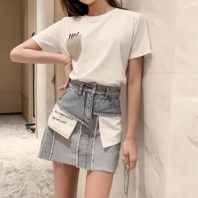 Women's High waist A line Skirt Trendy Top - Shop at LoveMi
