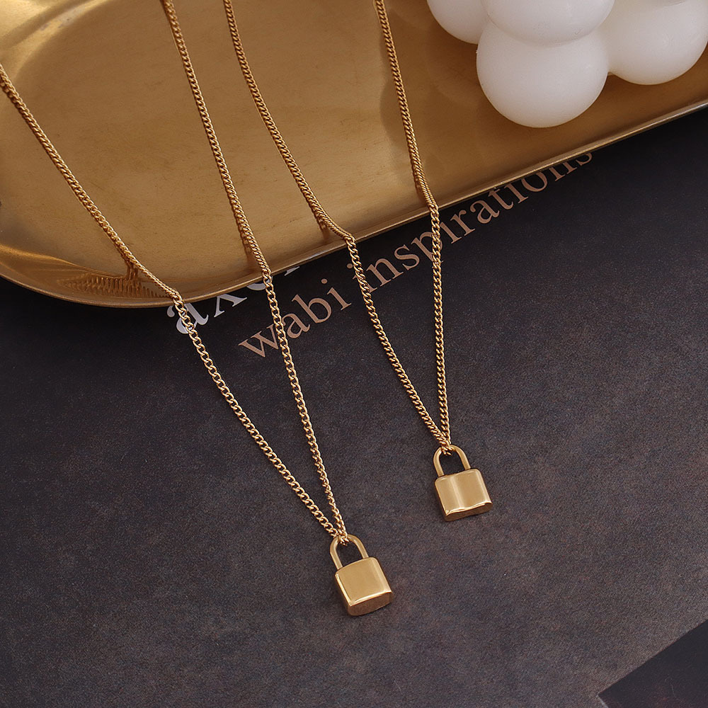 Small Design Sense Titanium Steel 18k Gold Clavicle Chain