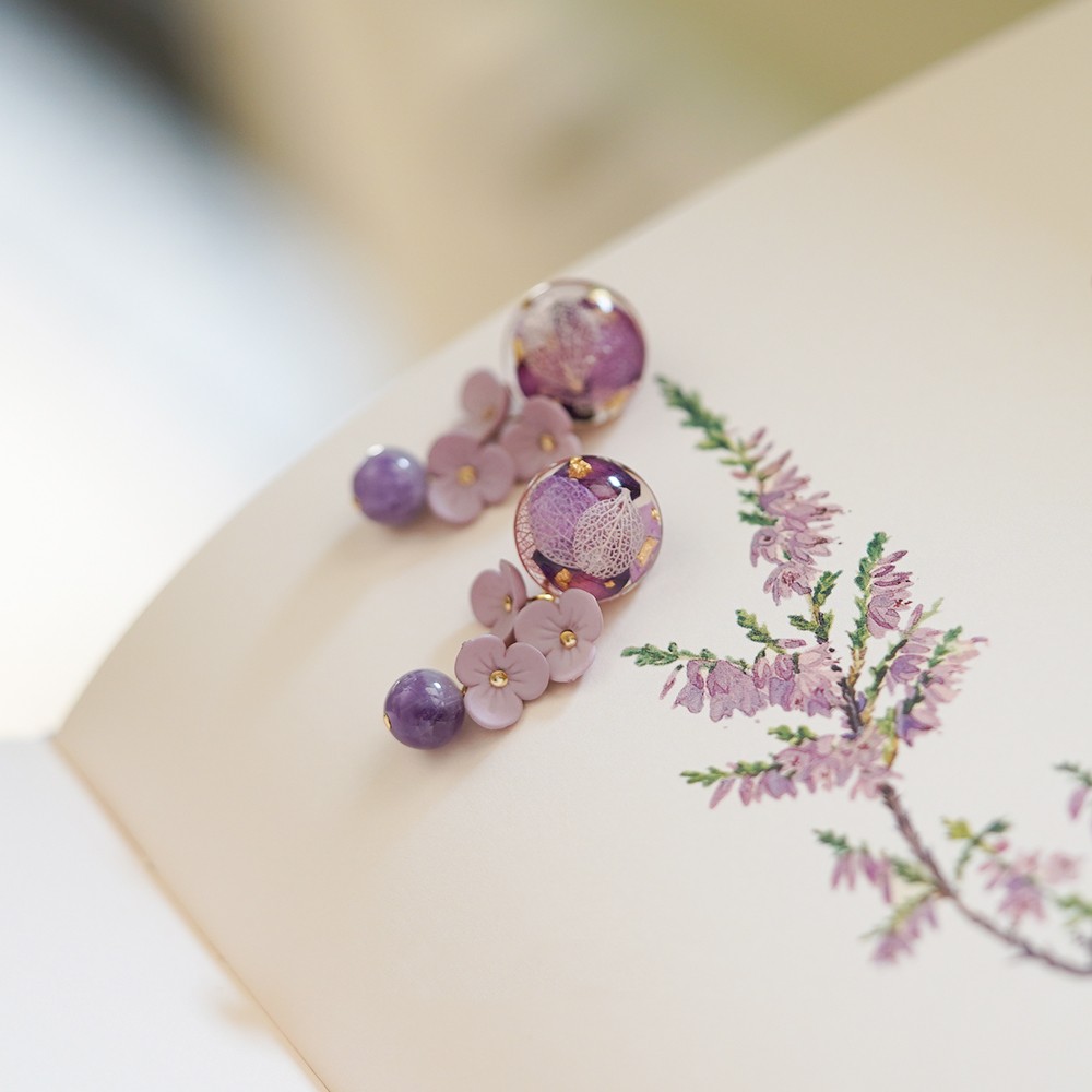 Original Design Amethyst Earrings In Sterling Silver