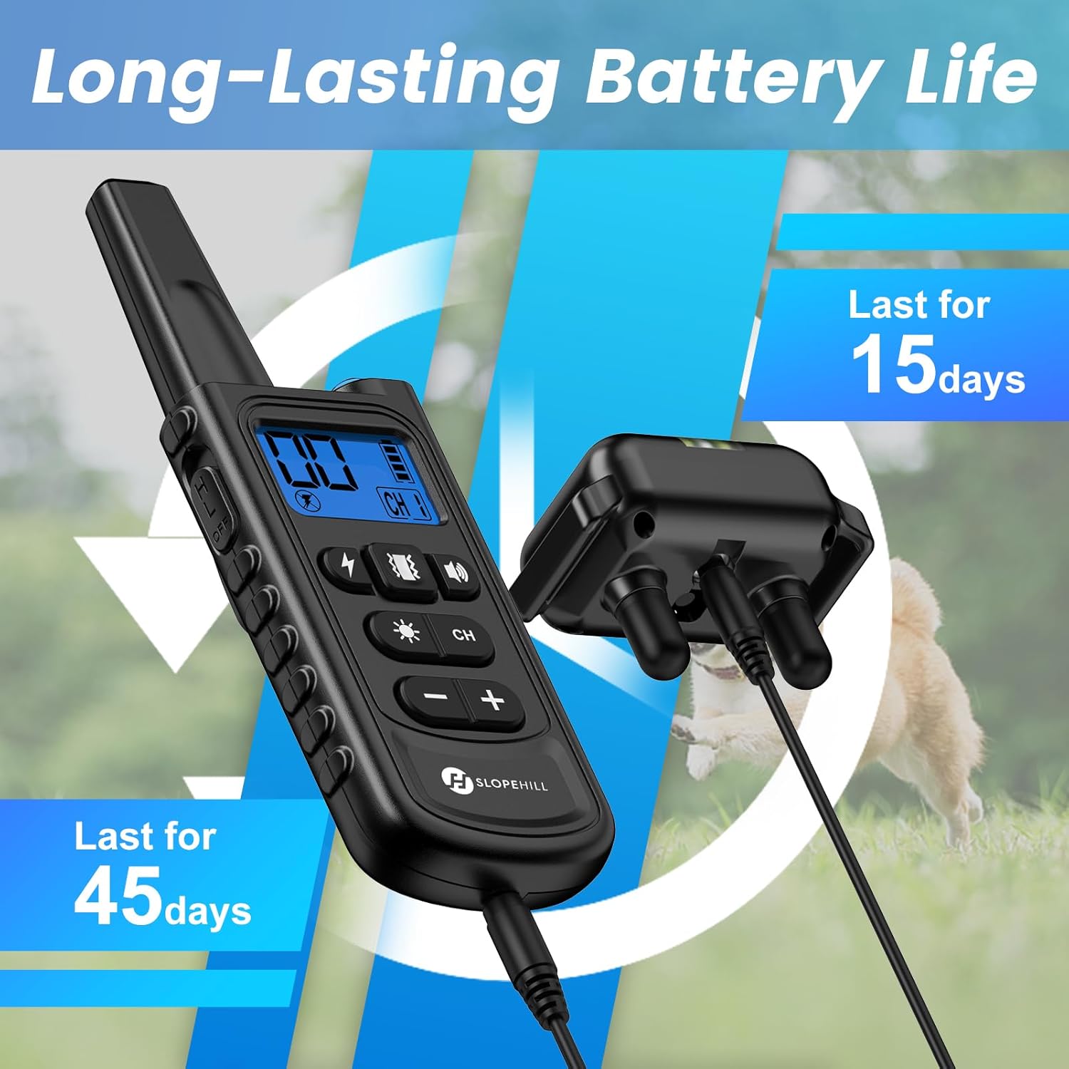 For 2 Dogs  Dog Training Collar Remote Control Anti Bark Vibration Pet Obedience Safe