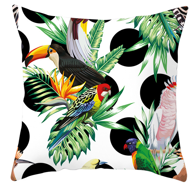 Title 4, Housse de coussin perroquet oiseau plantes trop...