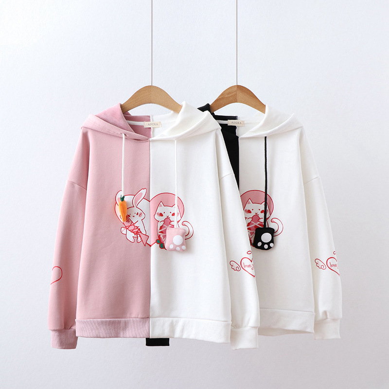 Title 3, Sweet and versatile love rabbit hair Hoodie