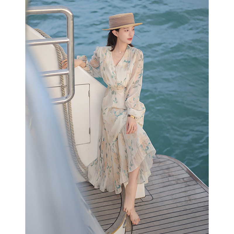 Floral A-Line Midi Dress
