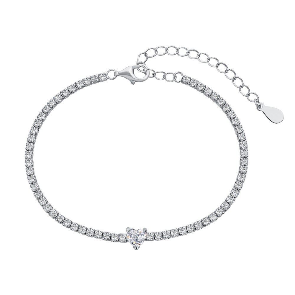 Title 3, Pulsera de amor con diamantes de plata esterlin...