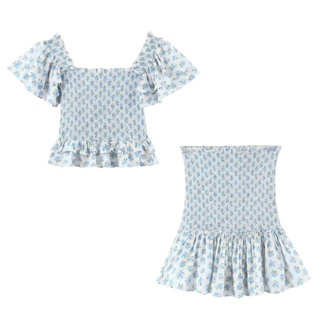 Women's Top Fashion Hip Skirt Suit - Suit-M