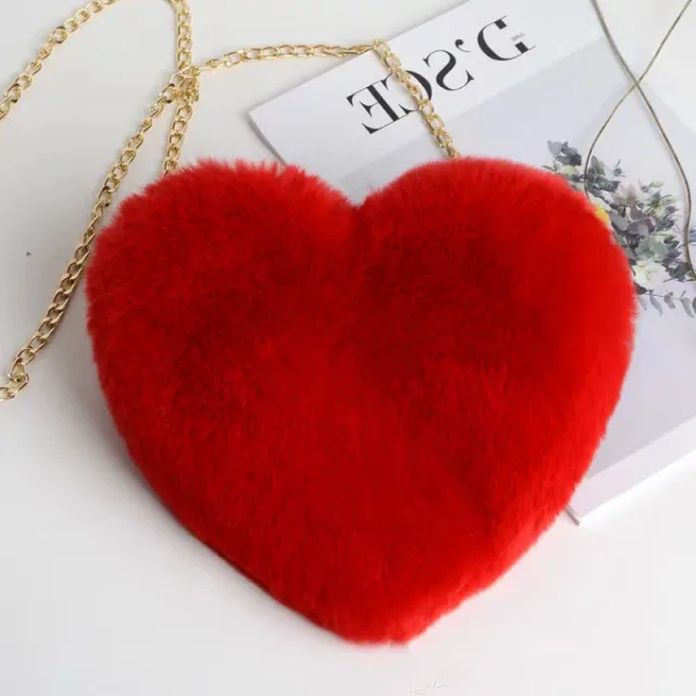 Love Bags For Women Plush Chain Shoulder Bags Valentine's Day Party Bag Red - Shop at LoveMi