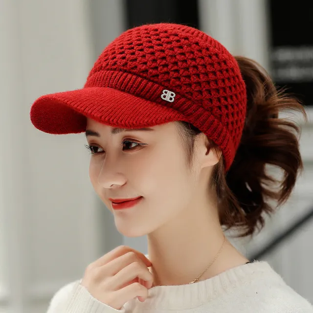 Thickened Warm Knitted Wool Hat In Autumn And Winter Red - Shop at LoveMi