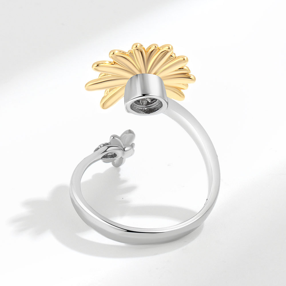 Title 6, Daisy Spinning Ring Personalized Sunflower Fashion