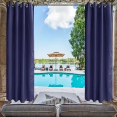 Indoor Outdoor Curtains Grommet Curtain On Top And Bottom 1 Panel - 50 In X 84 In - View 1