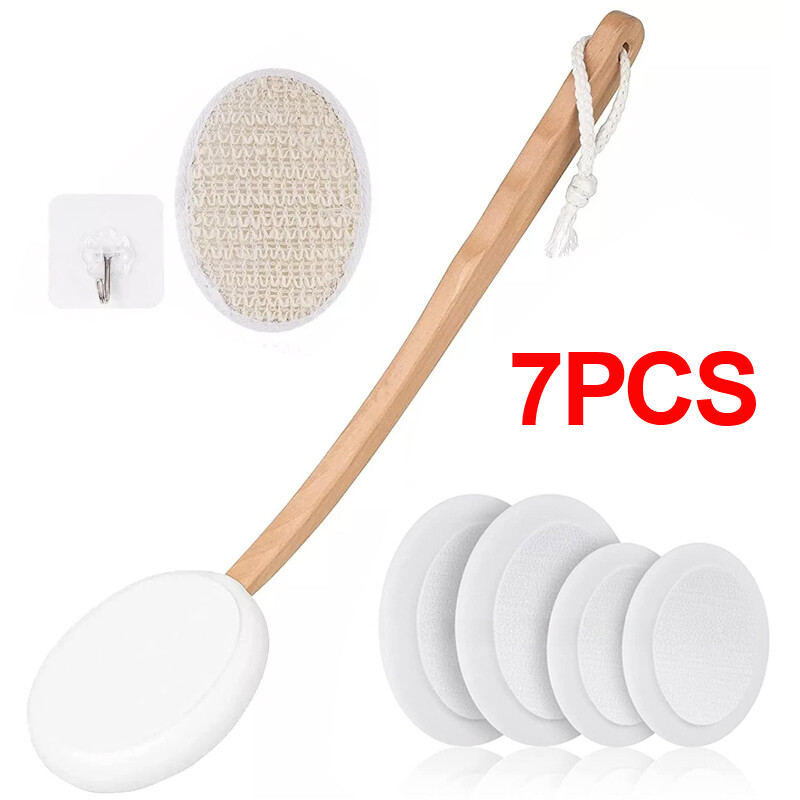 7PCS Back Cream Applicator Lotion For 2 In 1 Body Brush Beech Handle — image 9