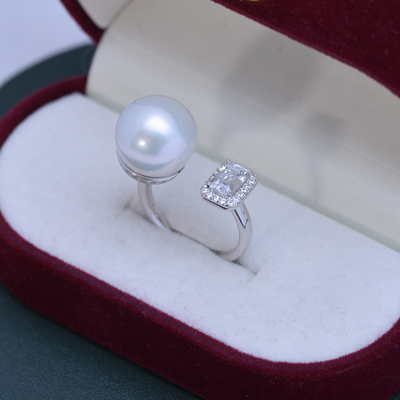 Title 9, Freshwater Pearl Ring 12-13mm White Perfect Cir...