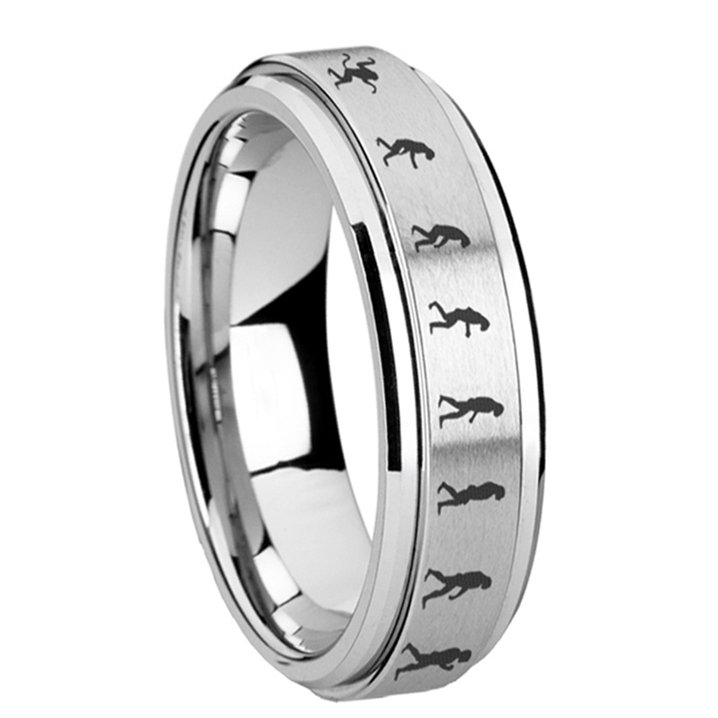 Human Evolution Chart Ring Rotating Ring Stainless Steel