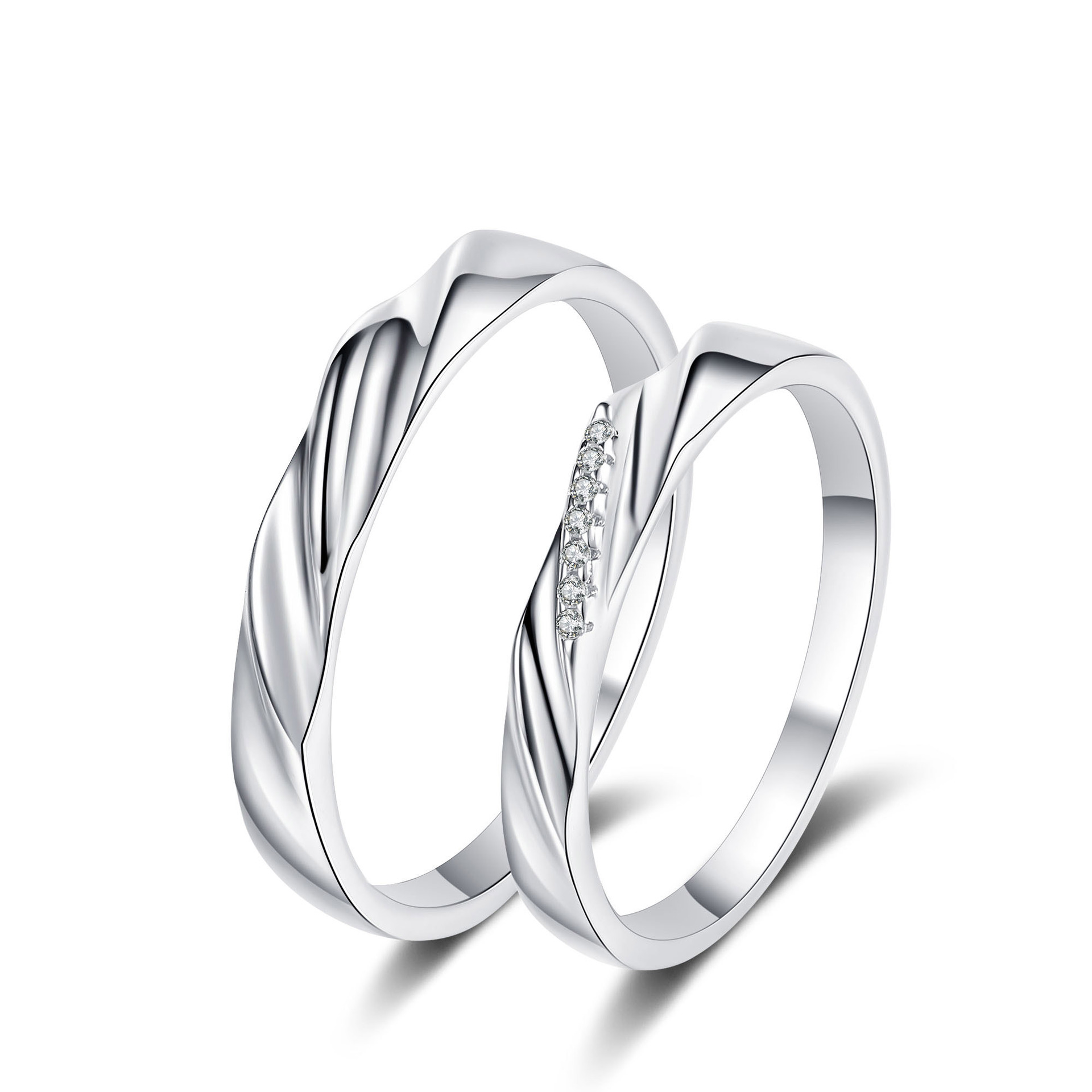 Title 5, 925 Sterling Silver Couple Ring Female