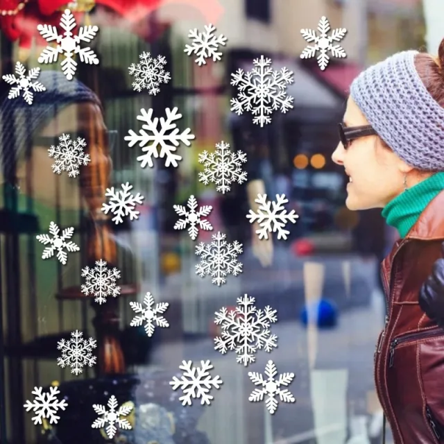 4 Sheets Of Christmas Window Clings For Glass,Santa Claus, Snowflake Wall Stickers, Static Clings, Xmas Window Decorations, Ornaments For New Year,... - Shop at LoveMi