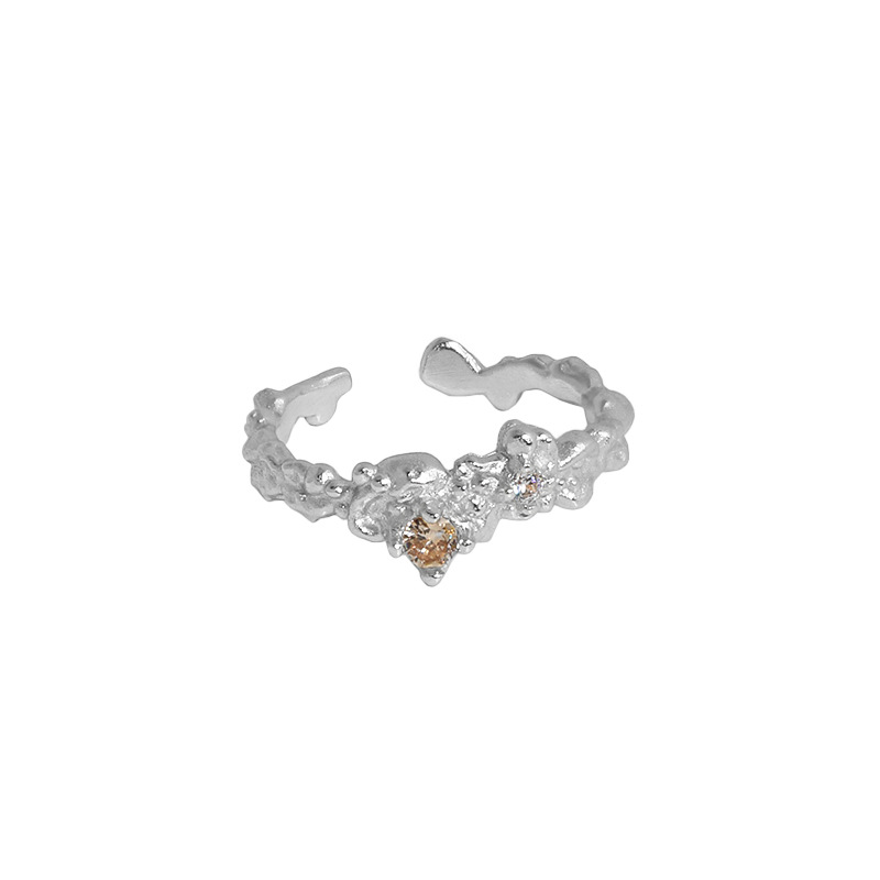 Small Design Sense Irregular Micro-inlaid Zircon Texture