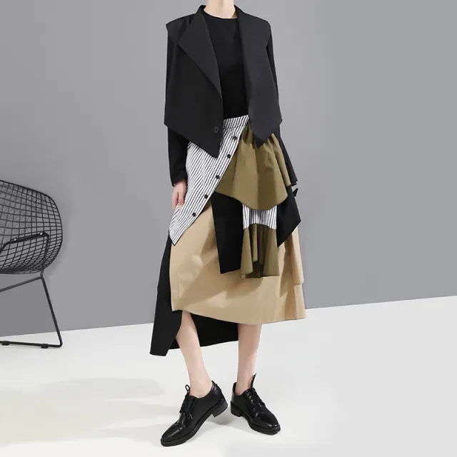 New Korean Style Woman Summer Patchwork Asymmetrical - Shop at LoveMi