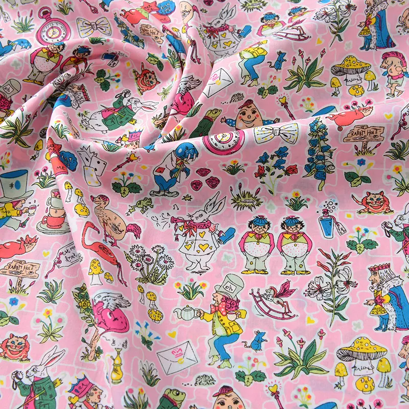 Cartoon Simple Printed Children's Summer Cotton Fabric