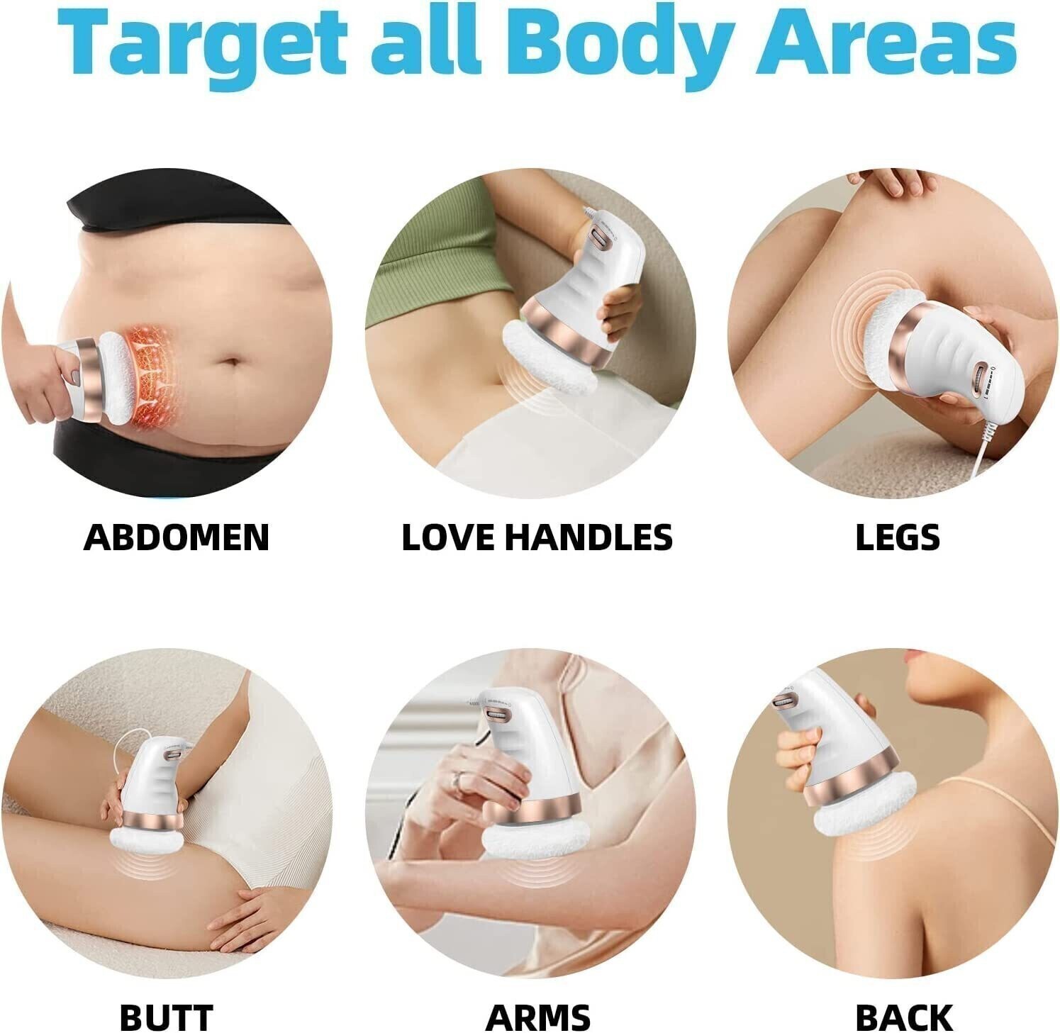 Electric Body Sculpt Massager Slimming Machine, EMS Skin Tightening Massager With 5 Heads For Belly Arms Legs Butt, Cordless Handheld UK