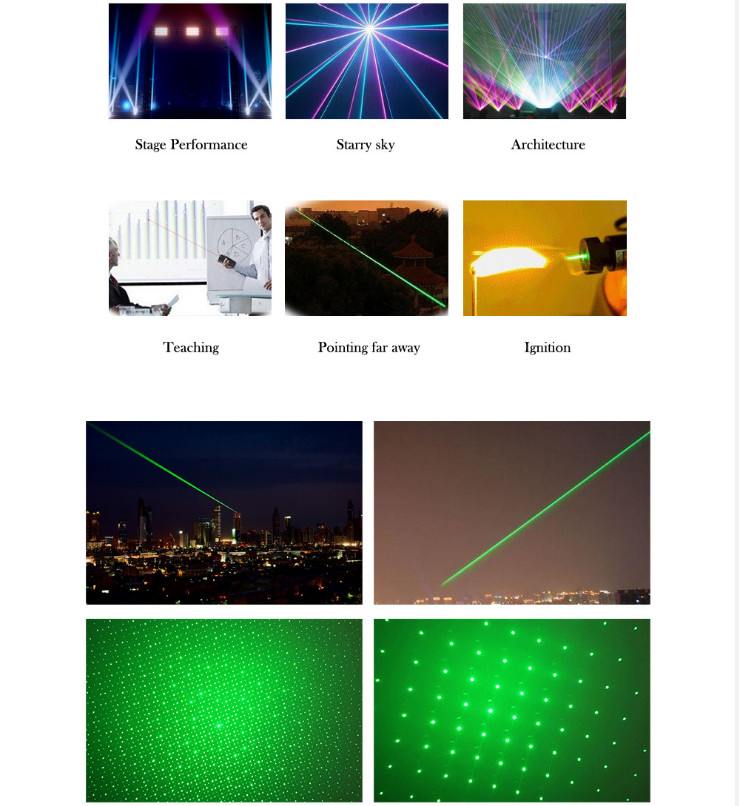 Green Laser Pointer Pen Miles USB Rechargable Laser Pen Beam Torche 532NM 4