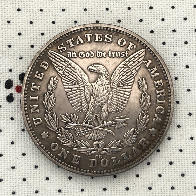 Title 2, 38MM Antique Silver Coin American Morgan Tramp ...