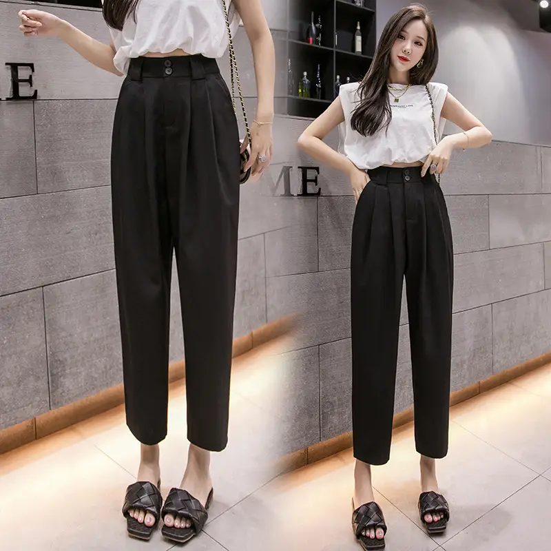 Suit Casual High-waisted Nine-point Harem Pants