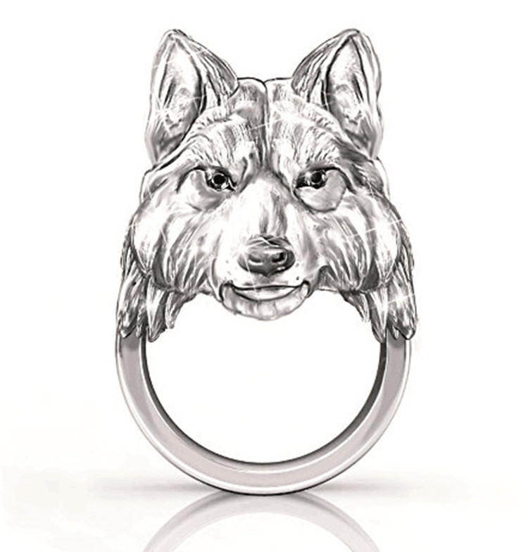 Retro Three-dimensional Personality Wolf Ring