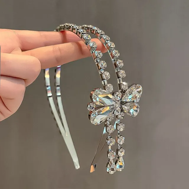 Hollow Butterfly Rhinestone Headband Fairy Silver Plus Dragonfly Headb - Shop at LoveMi