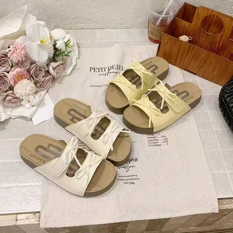 Women Sweet Double Platform Slide Sandals, Hollow
