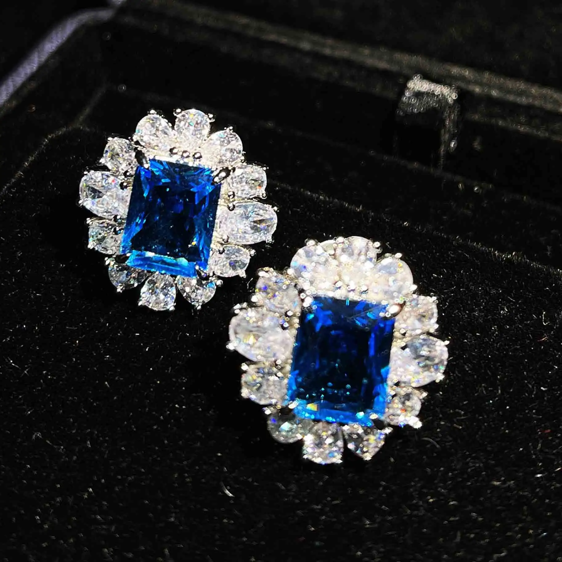 Fashion Square Diamond Ring Earring Pendant
