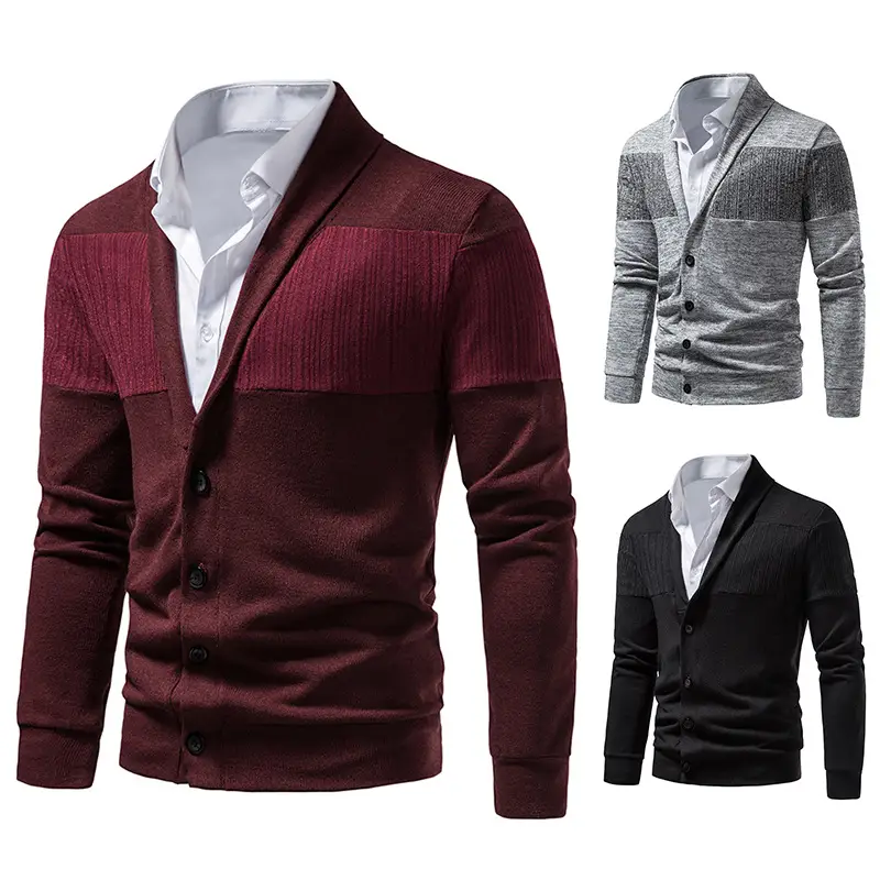 Men's Casual Cardigan Sweater Slim Lapel