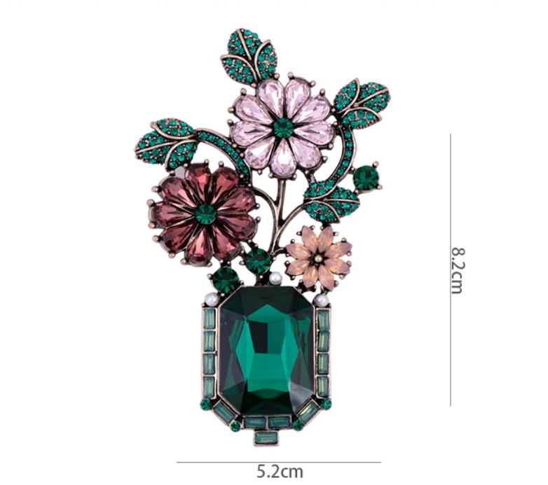 Title 1, Lindo vintage verde strass colorido flores bons...