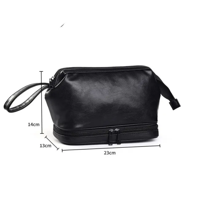 Travel Cosmetics Storage Bag Portable Travel Wash Bag Box Dry And Wet Separation Black - Shop at LoveMi