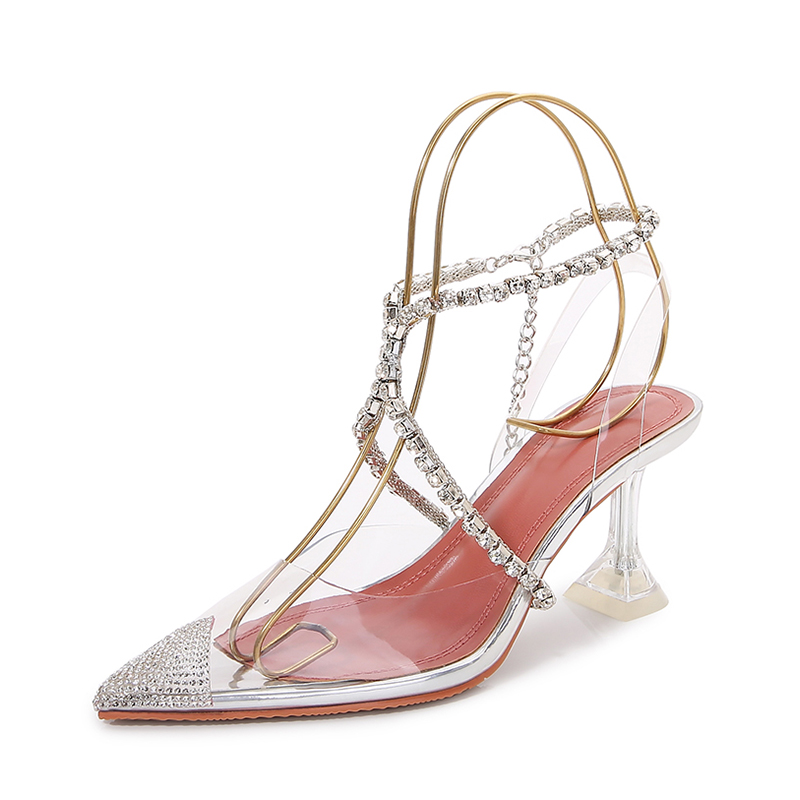 Mesh Red Versatile High Heel Sandals
