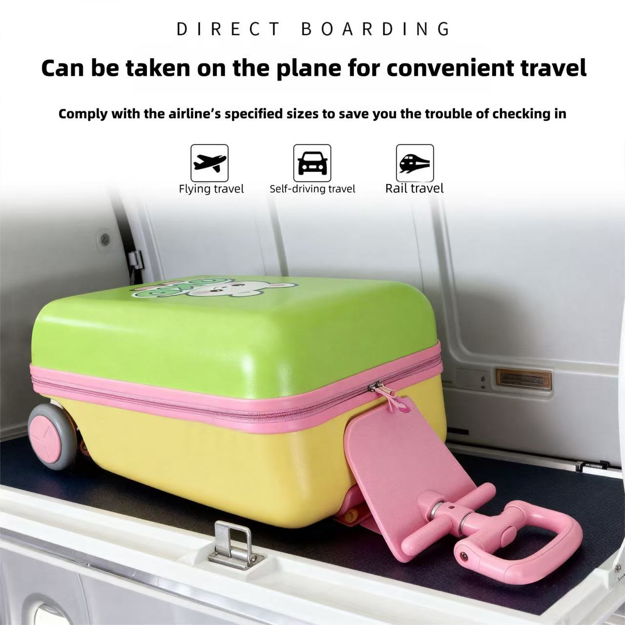 20 Inch Detachable Suitcase, Children's Suitcase, Cycling Luggage, Handcart Luggage, TSA Lock, Universal Wheel Multifunctional Lockable Rolling Suitcase, With USB Port, Suitable For Travel — foto 6